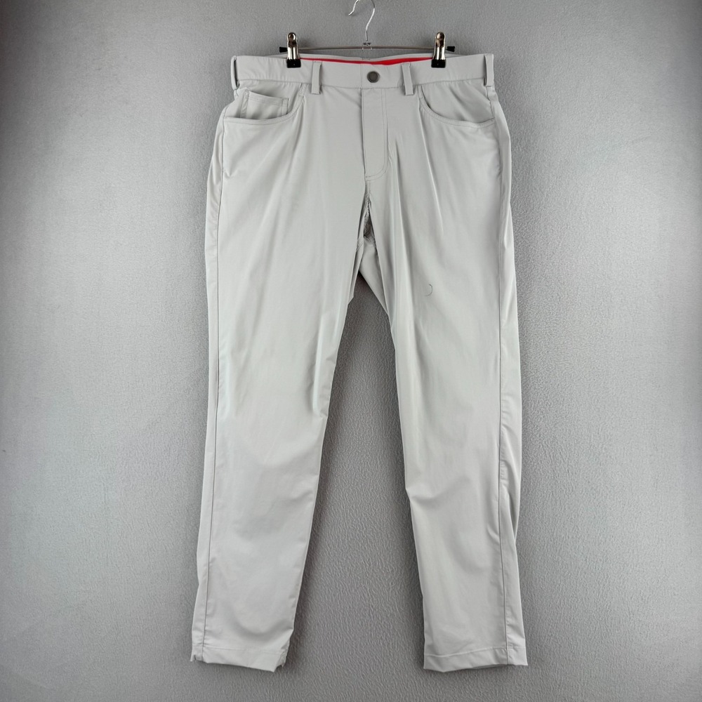 Redvanly Kent Pull On Trouser Golf Pants Mens Large Gray Slim Stretch